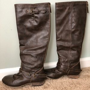 Brown tall boots